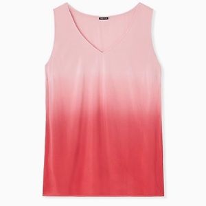 Torrid Red Dip-Dye Challis Tank Red Pink 2 2X
